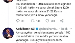 100'ü avukatlık mesleğinden olmak üzere 1200 hakim ve savcı alınacak