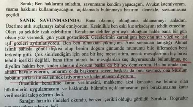 Sanıktan Müslüm babanın şarkısıyla savunma:'Hakim bey kader utansın'