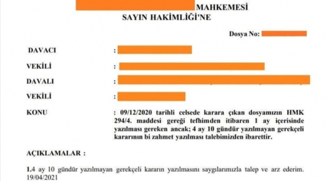 Bir ayda yazılması gereken gerekçeli karar 4 ay 10 günde yazılmayınca