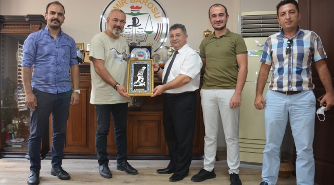 Büro İş Sendika temsilcilerinden Baro Başkanı Özkan Yücel'e ziyaret