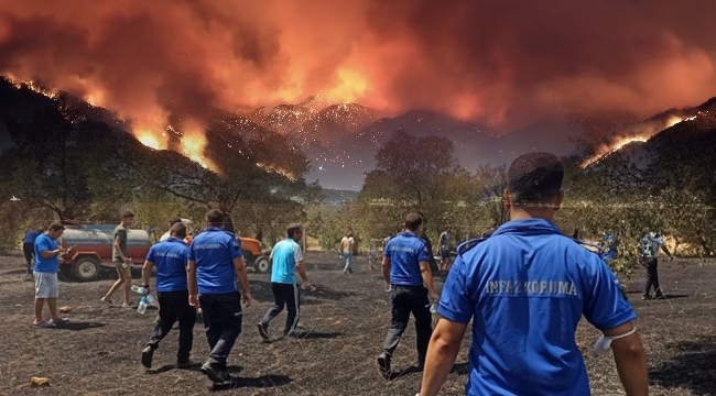 İnfaz koruma memurları orman yangınına müdahale etti