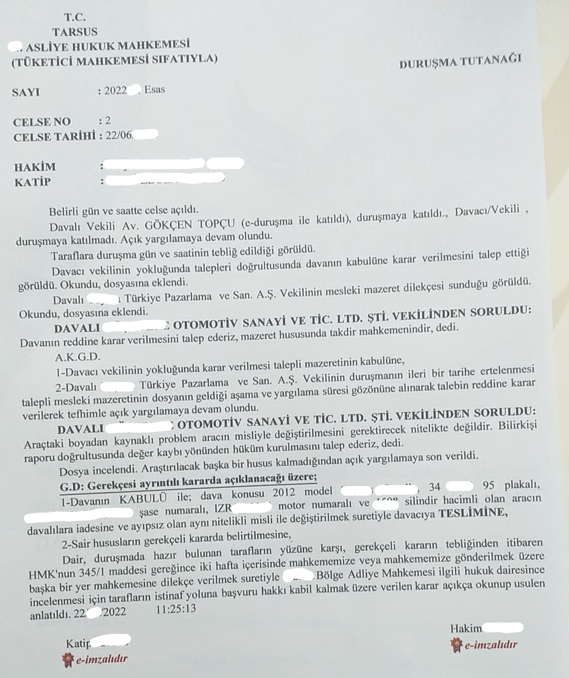 2012 MODEL ARACI 2022 MODEL ARAÇLA DEĞİŞTİRİLECEK:'CEZAEVİ MÜDÜRÜ AYIPLI MAL DAVASINI 10 YIL SONRA KAZANDI'