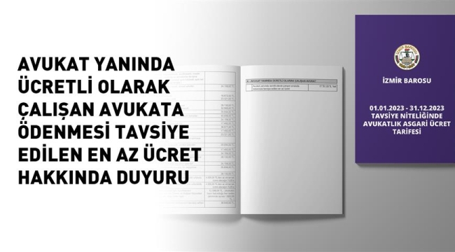 Avukat Yanında Ücretli Olarak Çalışan Avukata Ödenmesi Tavsiye Edilen En Az 17 Bin 781 TL.