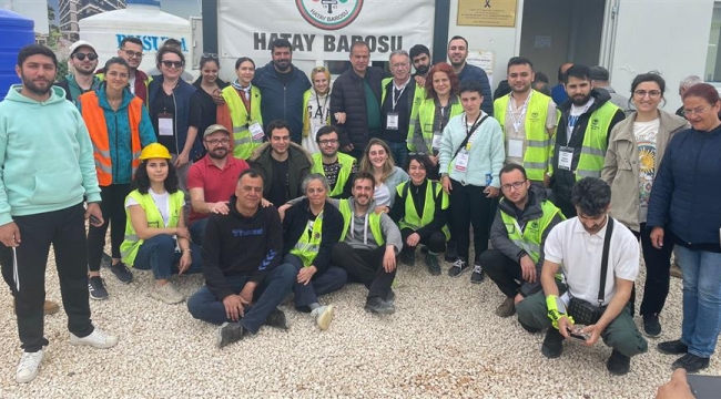 İzmirli avukatlar deprem bölgesinde çalışmalarını sürdürüyor