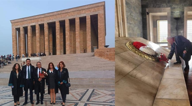 İzmir Baro Başkanı ve Yönetim Kurulu Üyeleri 'Anıtkabir'i Ziyaret Etti