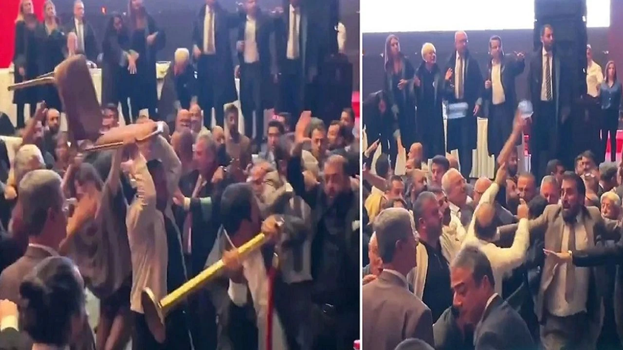 Sandalyeler havada uçuşt:'Baro seçimlerinde arbede'