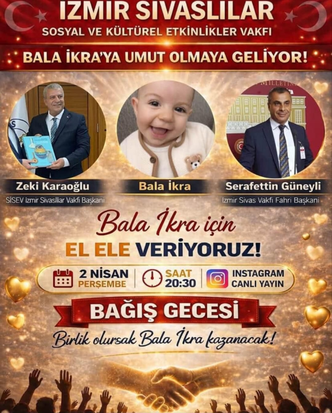 Küçük bedenin yaşaması için bağış gecesi.. İzmir 'Bala İkra' için kenetleniyor!